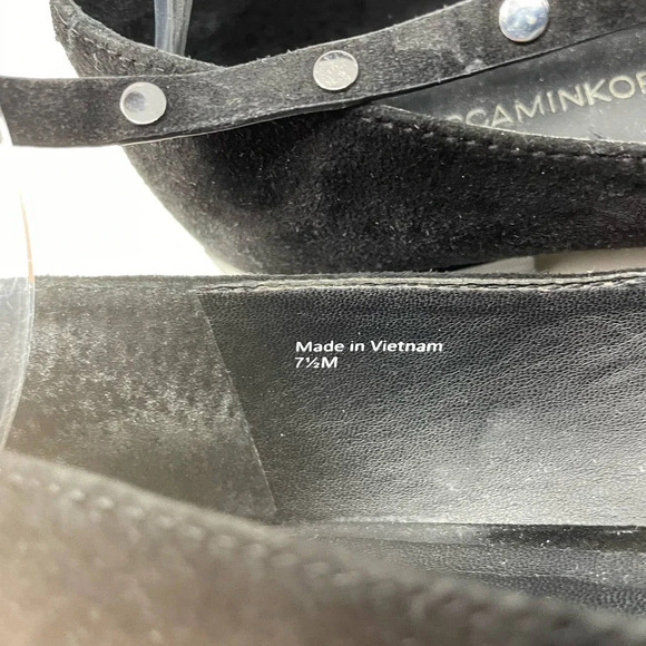 Rebecca Minkoff Faye Black Suede Studded Pointed Toe Flats Size US 7.5 - Picture 12 of 13